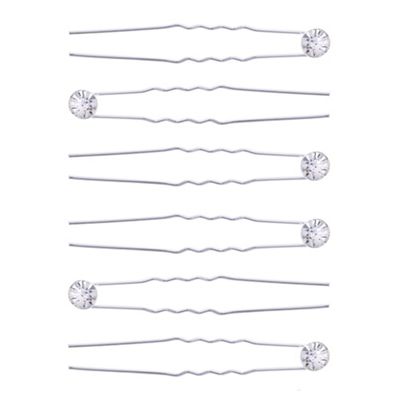 Silver crystal hair pin set